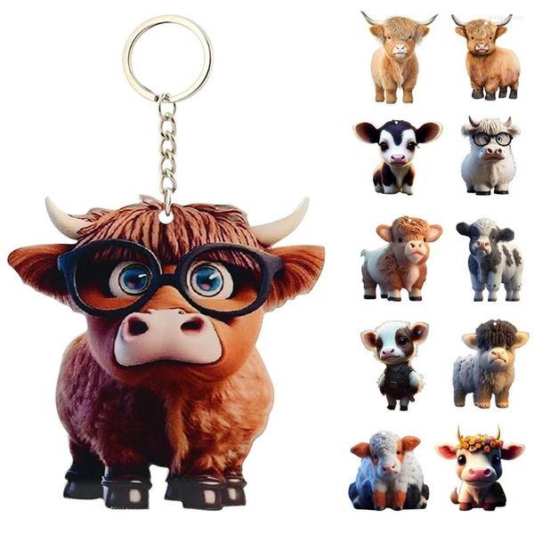 Llaveros 1 pieza 15 estilos adorables y divertidos colgantes de vaca, llaveros para bolso, llavero de coche, joyería, regalo genial para mujeres y niñas, accesorios