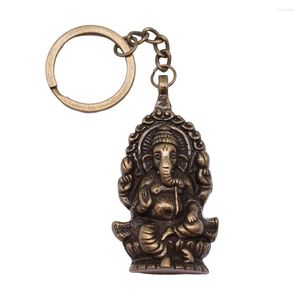 Porte-clés 1 pièce bijoux voiture porte-clés cadeau de fête 62x32mm Ganesha bouddha éléphant S breloques anneaux