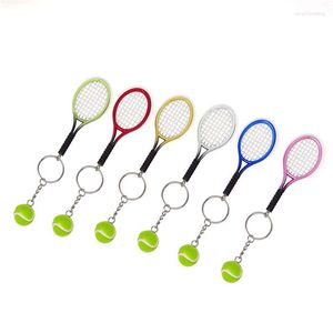 Keychains 1 -stuk mini -tennisbal en racketmodel Keychain Metal Nieuwheid Handtasliefhebber Sport