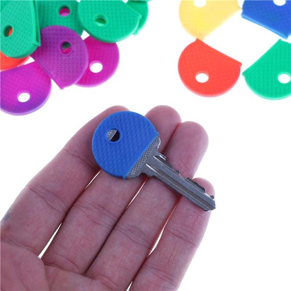 Keychains 10 / 20pcs Fashion Hollow Multi Color Rubber Key Key Keys Keys Couvoirs Couvrois