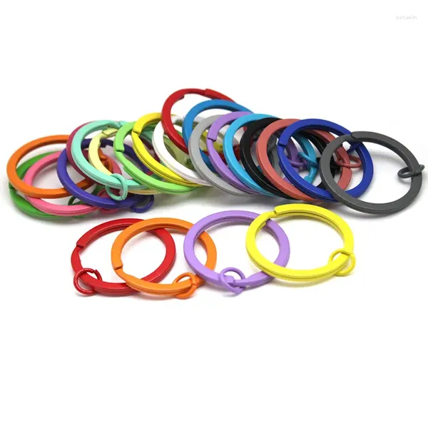 Porte-clés 10-20 pcs/paquet 30mm rond en métal coloré porte-clés anneau fendu accessoires pour sac voiture porte-clés fabrication de bijoux en gros