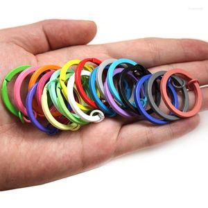 Porte-clés 10-20 pcs/paquet coloré porte-clés accessoires de chaîne 30mm rond fendu porte-clés bricolage support métallique anneaux en gros