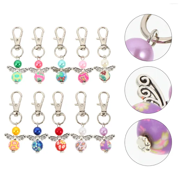 Porte-clés 10 pcs bébé présente gardien ange porte-clés pendentif cadeau anneau ABS sac ornement mariée