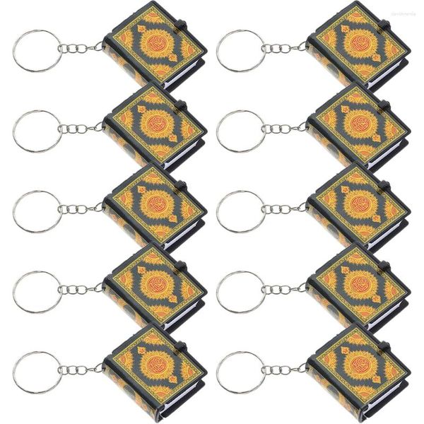 Porte-clés 10 pièces Mini porte-clés Coran porte-clés petits pendentifs ornement porte-clés livre Vintage exquis