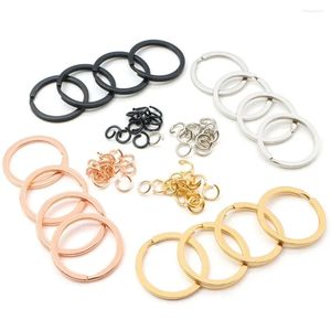 Porte-clés 100 pcs rond porte-clés pendentif accessoires en métal plaque personnalisée bijoux bracelet anti-perte étiquette de chien