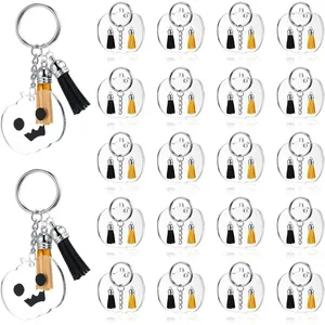 Keychains 100 pièces en acrylique Keychain Faire des blancs de forme de citrouille Blanks Pendants Pendants pour l'artisanat DIY Halloween