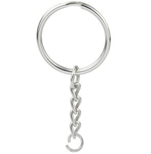 Keychains 100pcs 1 pouce25 mm en métal fendu anneau de clés de division avec chaîne