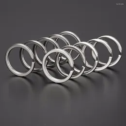 Sleutelhangers 100 stuks sleutelhanger top zilverkleurige ketting platte ringen voor sleutelhanger ronde 25 mm diy split-sleutelhangers sieraden llaveros hombre chaveir