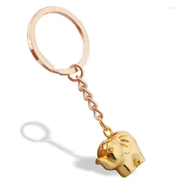 Keychains 100 stcs/lot 2024 metalen baby olifant creatieve zinklegering sleutelhangers