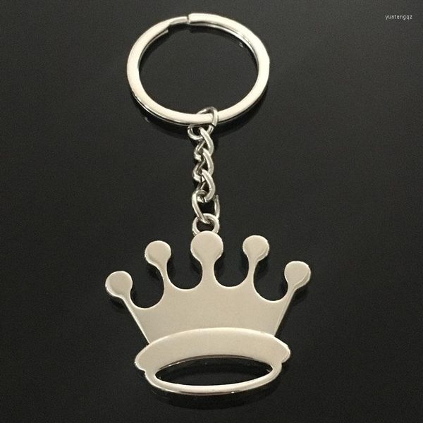 Keychains 100pcs/lote Crystal Crown Aley Keychain Keyring al por mayor