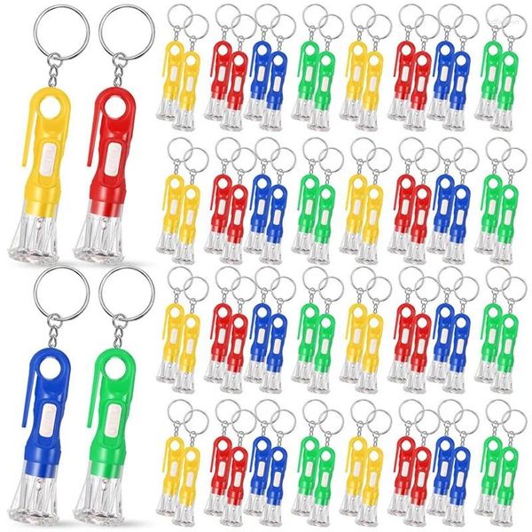 Keychains 100pcs mini kit en vrac de porte-clés pour enfants couleurs assorties torche lampes de poche à la lampes de poche