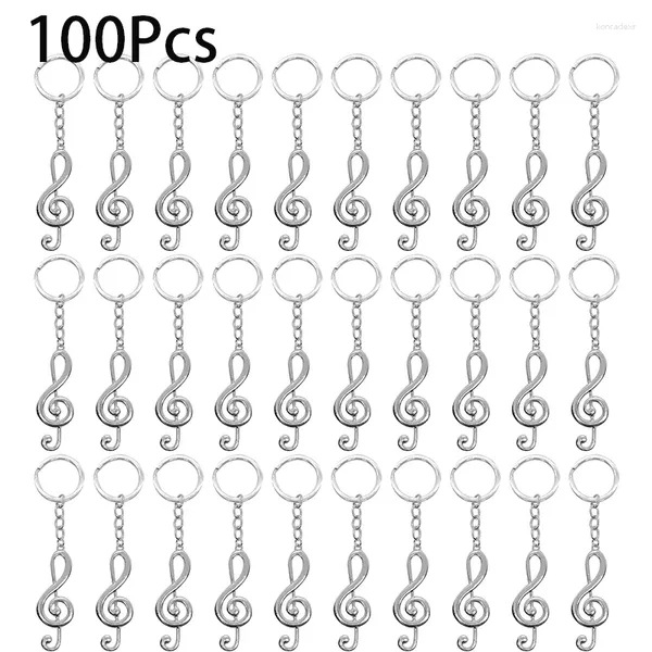 Porte-clés 100 pièces Note de musique symbole de musique porte-clés porte-clés porte-clés G Clef porte-clés en métal