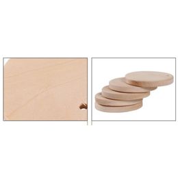 Llaveros 100 unids Rebanadas de madera natural Llavero Discos de registro preperforados sin terminar Círculos de madera redondos en blanco con llaverosKeychains338Q