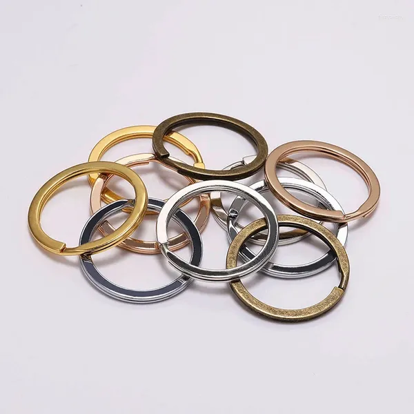 Llaveros 100 unids/pack 30MM redondo cromo bronce dorado accesorios de Color llavero de Metal anillos divididos llaveros unisex llavero para DIY