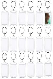 Keychains 100pcs PO Keychain rectangle transparent vide acrylique INSERT IMAGE CADRAGE CLÉDER DIY SPART RING 1656626