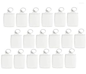 Keychains 100pcs PO Keychain rectangle transparent vide acrylique INSERT IMAGE CADRAGE CLÉDER DIY SPART RING8901863