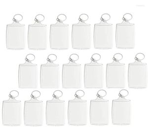 Keychains 100pcs PO Keychain rectangle transparent vide acrylique INSERT IMAGE Cadre clés du support de clés diy diy ringing9559417