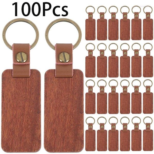 Keychains 100pcs en palissandre clés en bois vide en bois clés clés en bois clés en bois maison de bricolage maison artisanat