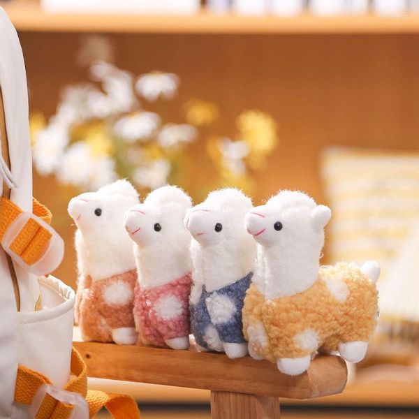 Keychains 10 cm Kawaii Plush Alpaca Keychain Ppp PP Algodón Llenado de algodón Mini Máquina de garra Caqueta Llave Mochila Linda Joya de mochila