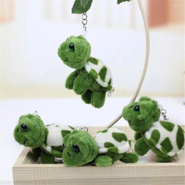 Keychains 10pcs 5 cm Clazo de tortugas verdes Cadena de anillo de juguete