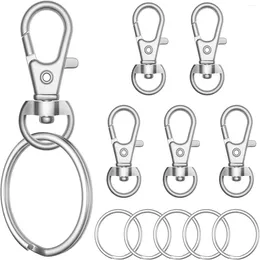 Sleutelhangers 10 PCS/5 Set Draaibare Sluitingen Lanyard Karabijnhaken Met Sleutelringen Keten Clip Kreeft Klauw Voor DIY Ambachten