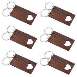 Keychains 10pcs Couples en bois vierges Keychain petit ami petite amie clés de clés anniversaire d'anniversaire Valentin Gift Pinky promesse femmes hommes