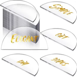 Porte-clés 10pcs Clear Acrylique Cartes de mariage Place Demi-cercle Signe Numéros de table Wish Party Anniversaire Restaurant