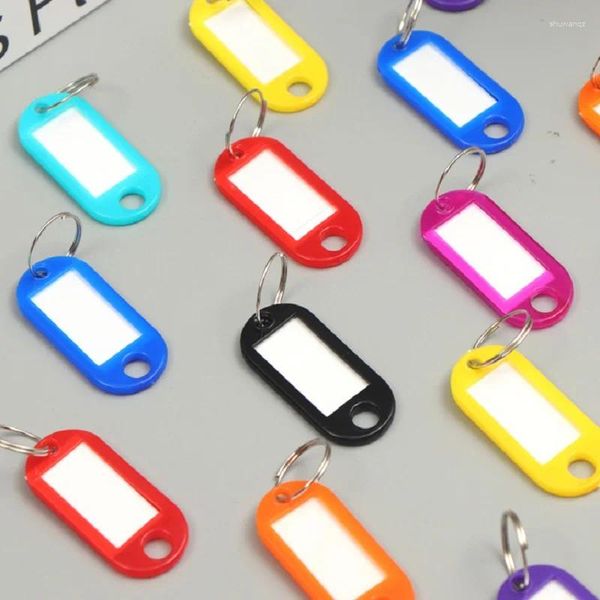 Porte-clés 10pcs porte-clés en polypropylène coloré marqué étiquette de bagage numéro El numéro carte de classification vierge porte-clés accessoires en gros