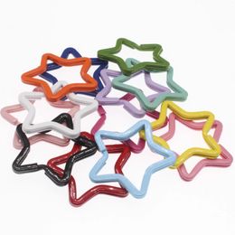 Sleutelhangers 10 stuks creatieve pentagram vorm metalen sleutelhanger ring splitringen unisex sleutelhanger sleutelhanger accessoires DIY