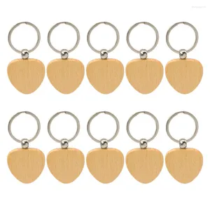 Keychains 10 stks harthout lege plekken houten sleutelhanger geschikt voor lasergeschenk