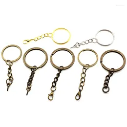 Porte-clés 10 pièces/lot 25 30mm bricolage porte-clés couleur Bronze or porte-clés porte-clés chaîne courte anneau fendu anneaux bijoux trouver des accessoires