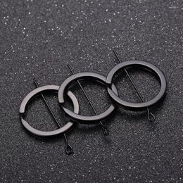 Keychains 10pcs / lot 25 mm 28 mm 30 mm couleur noire métal plate rond vide clés de clé de clés pour le porte-clés keyfob accessoires de bijoux bricolage