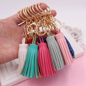 Sleutelhangers 10 stks/partij Mode Vrouwen PU Lederen Kwastje Sleutelhanger Hanger Ornament Voor Meisjes Tas Decoraties