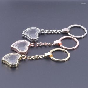 Keychains 10pcs / lot couple doux amour coeur mémoire image vontage pendentif clés bricolage cendres en verre urne médaillon