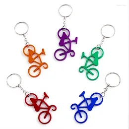 Keychains 10pcs conception créative de couleur mixte 3D Modèle de vélos Key Chain en aluminium sac de trèfle