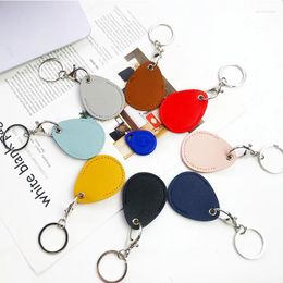 Keychains 10pcs PU Leather Drop Drop petite carte Couverture de cartes de cartes Keychain Set Square Elevator Fashion Accessoires