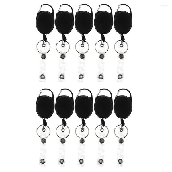 Porte-clés 10pcs Recoil Wire Key Chain Pull Reel Ring Retractor ID Holder