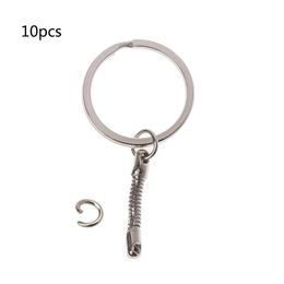 Keychains 10 stks slangenketen Key ringen zilveren diy sieraden bevindingen Handgemaakte ambachtelijke juweleneychains
