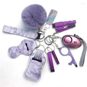 Porte-clés 11pcs Spray alarme de sécurité personnelle femmes loup défense sécurité survie protection porte-clés accessoires produit