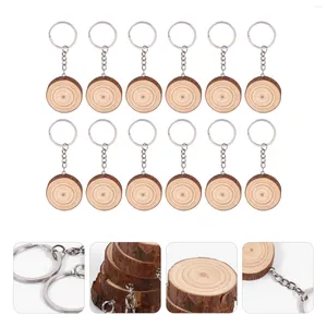 Sleutelhangers 12 stuks Duurzame decoratieve lichtgewicht sleutelhanger Ring houten sleutelhanger voor kinderen Dames Heren