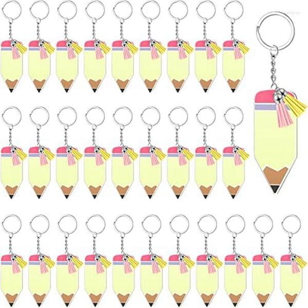 Porte-clés 120 pcs crayon acrylique avec porte-clés kit de chaîne pour artisanat en vrac porte-clés A