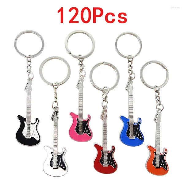 Keychains 120pcs Guitare Keychain Instrument de musique Pendre Metal Hardware Bag Belan pour les femmes et les hommes