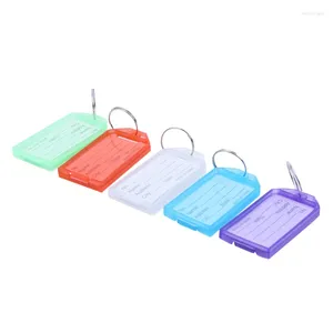 Porte-clés 125pcs multicolore en plastique clé d'identification étiquettes étiquettes W 2cm dia anneau porte-clés