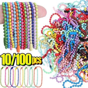 Porte-clés 12cm chaînes de perles de boule colorées s'adapte au connecteur d'étiquette de main de chaîne de clé pour le bracelet de bricolage pendentif fabrication de bijoux accessoiriser plus