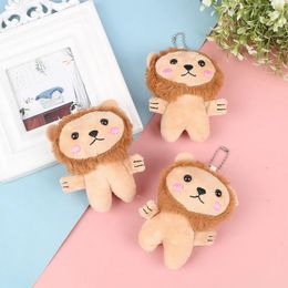 Keychains 12cm Kawaii Little Lion Lion Plush Toys relleno Soft Doll Keychain Bag Pendse Accesorios