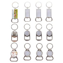 Llaveros 12PC Sublimación Llavero en blanco DIY Placa de transferencia de calor Key Rings2620