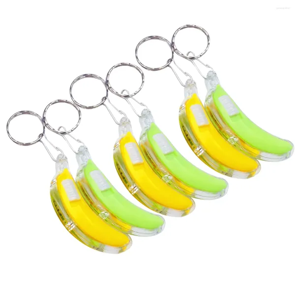 Porte-clés 12pcs Banana Design Porte-clés LED Porte-clés lumineux Décoration de bague unique pour un usage quotidien (couleur assortie)
