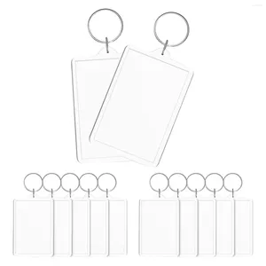 Sleutelhangers 12 stuks Po houder met splitring sleutelhangers DIY souvenir transparant gepersonaliseerde frame fob
