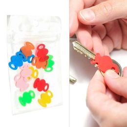 Keychains 12PCS/Set Multolor Key Top Covers Head Caps Tags ID Markers Mixed Toppers Color Identification Ring Silicone Case