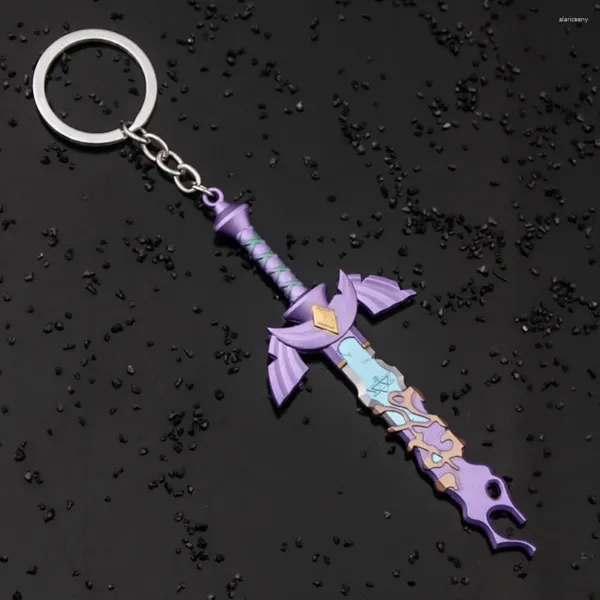 Llaveros 13 cm Zeldas Master Sword Modelo Llavero Aliento del colgante de metal salvaje para hombres Mujeres Bolsa de coche Regalo de joyería